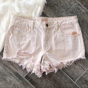 GB by GIANNI BINI Frayed Cutoff Denim Jean shorts